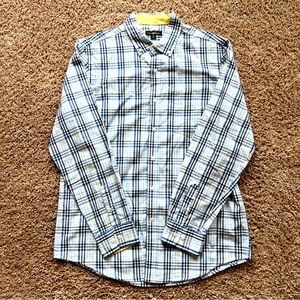 Men’s Club Room Plaid Button Down | Size: M | White, Yellow, and Blue
